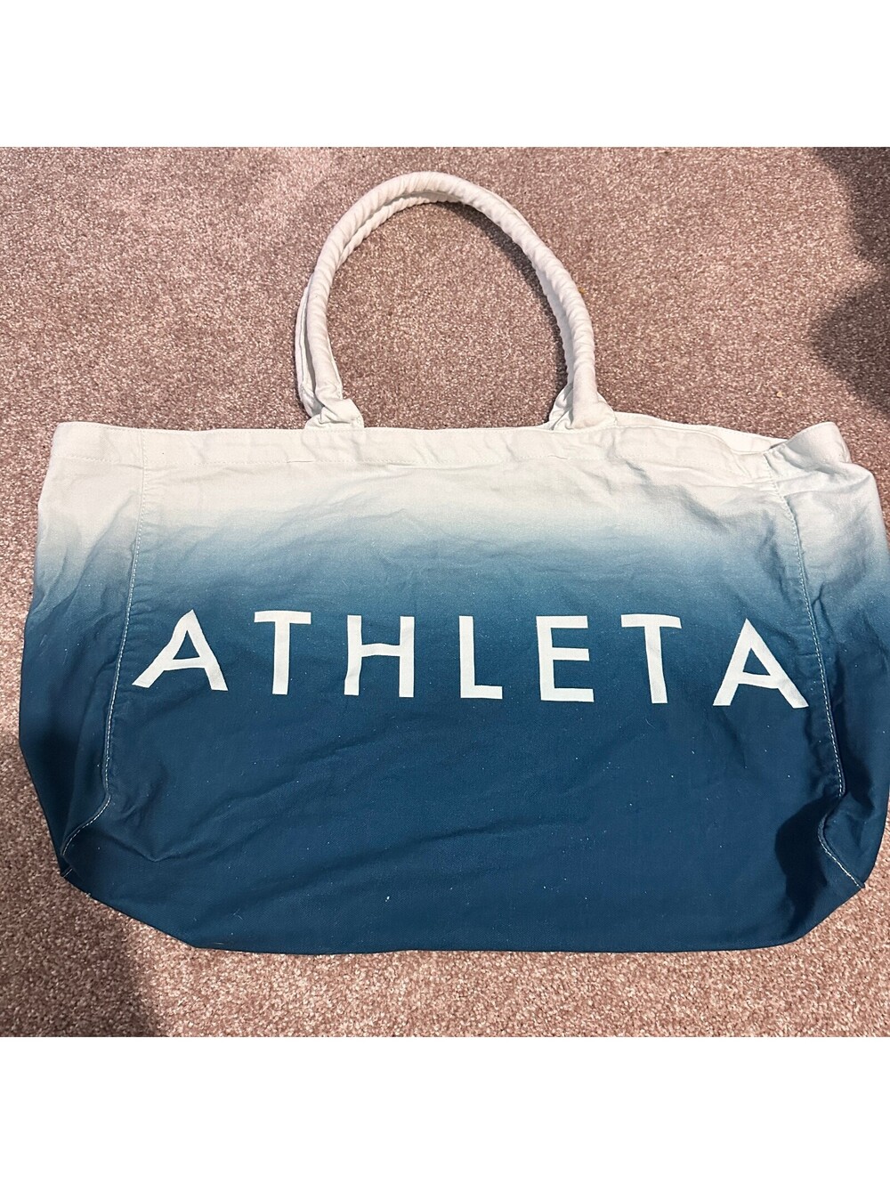 Athleta Ombre Canvas Tote Bag with Rope Handles